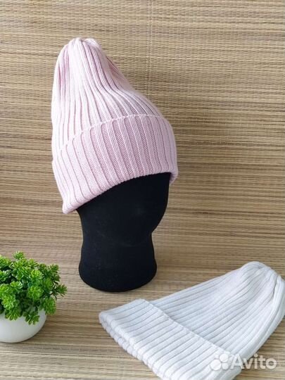 Шапка резинка тыковка мериносовая