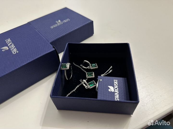 Swarovski серьги кольцо кулон