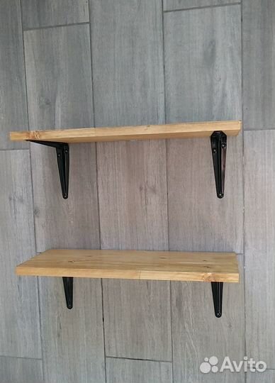 Полка деревянная в стиле лофт