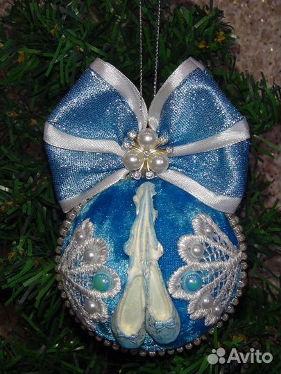 Шары новогодние ручной работы(3 штуки)