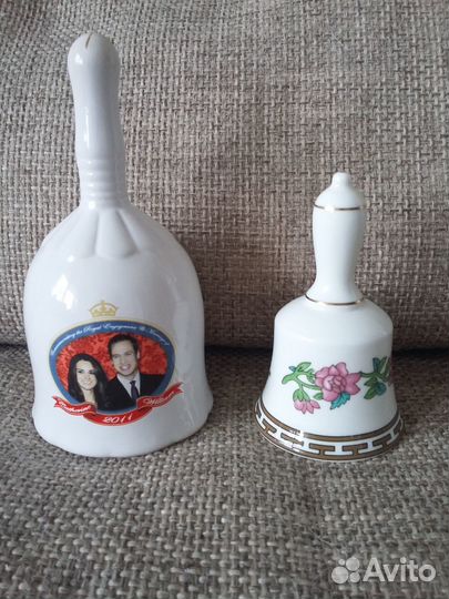 Колокольчики фарфор хрусталь стекло металл