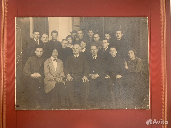 Старинное фото 1925 проф. Кистяковский и студенты