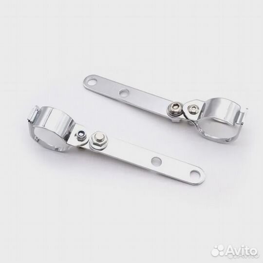 Кронштейн крепление фары на вилку 33-43мм хром