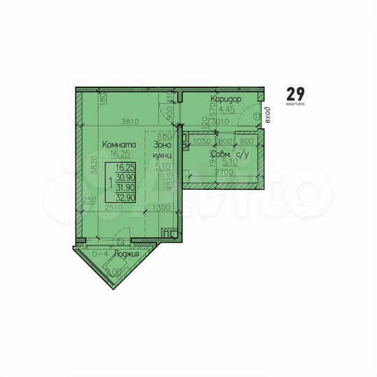 1-к. квартира, 31,9 м², 5/15 эт.