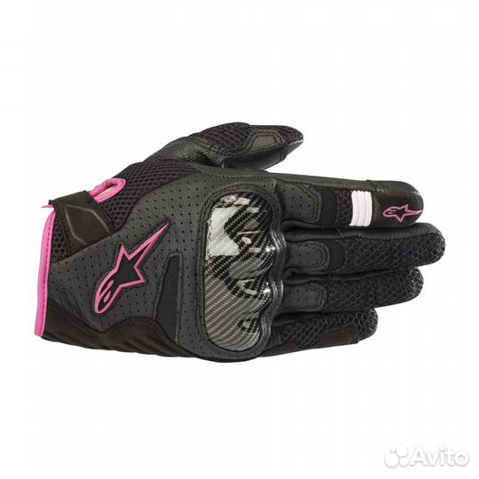 Handschuhe Alpinestars Stella SMX-1 Air Schwarz-Fuchsia Damen Schwarz, Rosa