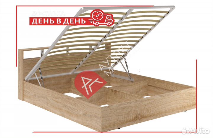 Кровать двуспальная с подъемным механизмом