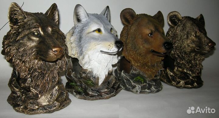 Держатель для бутылки вина Волк бронза 19 см