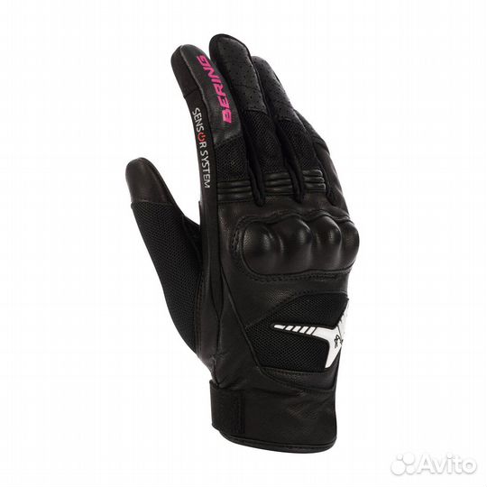 Motorradhandschuhe Bering Lady Kelly Fuchsia-Schwarz Damen Schwarz, Rosa