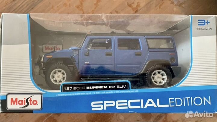 Hummer H2 2003 maisto 1:27 модель джипа