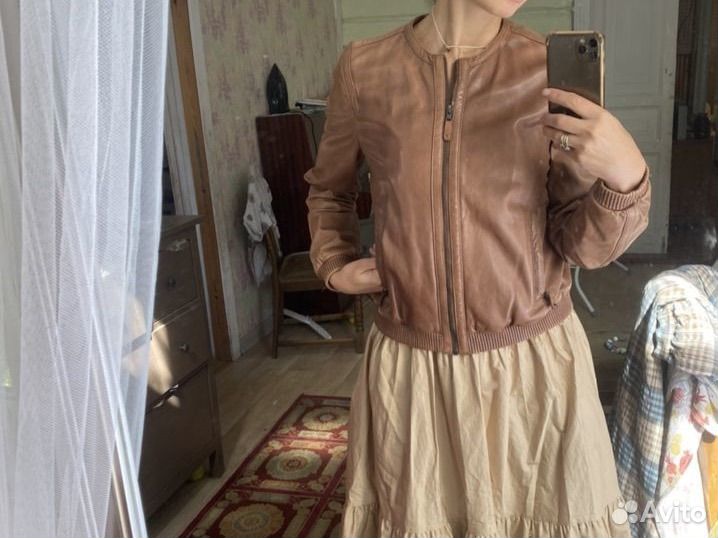 Massimo dutti кожаная куртка M-L