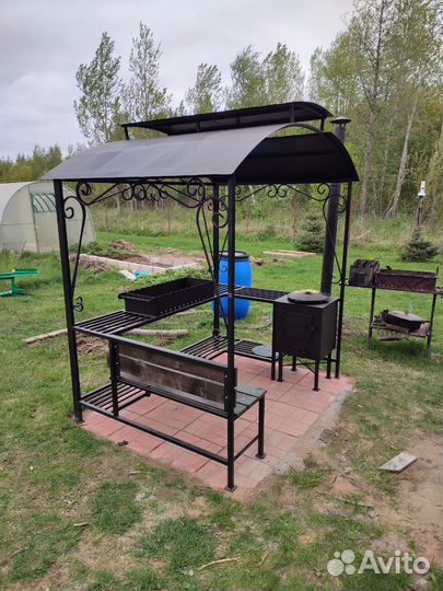 Мангал-беседка 04 с печью под казан