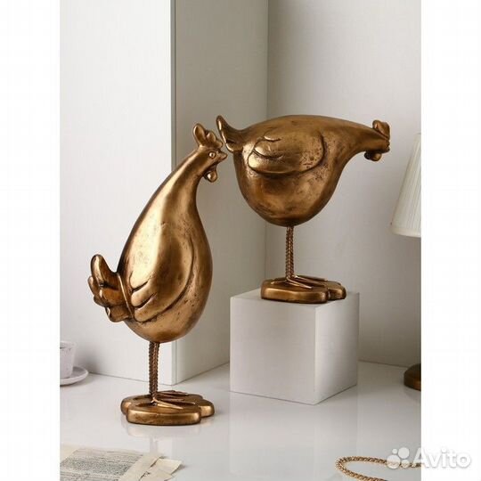 Набор фигур 'Цыпочки', полистоун, 58 см, золото, 1