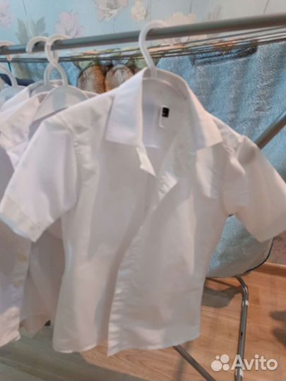 Рубашки 10шт.в школу 1класс, 122 рост