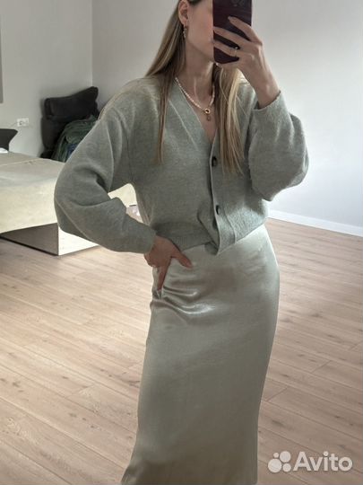 Massimo Dutti юбка миди (мятная) М