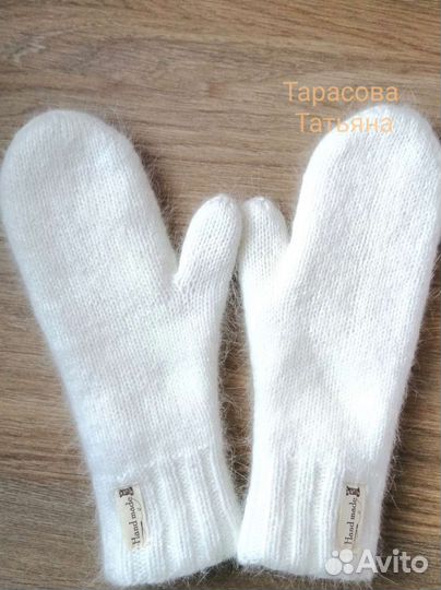 Варежки из пуха норки 2 слоя