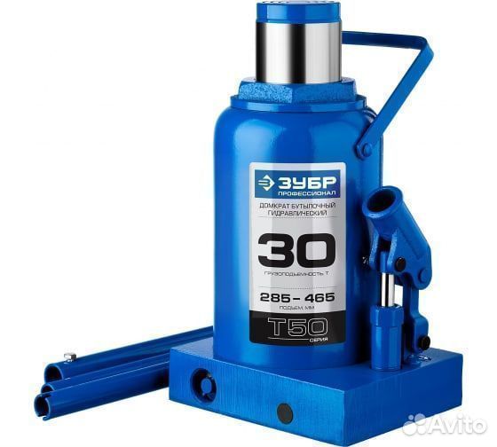 Бутылочный домкрат зубр 30т, 285-465 мм