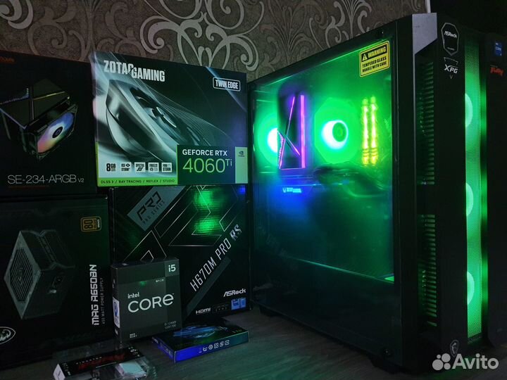 Мощный Пк RTX 4060Ti+Core i5-12490F/H670/SSD 1TB