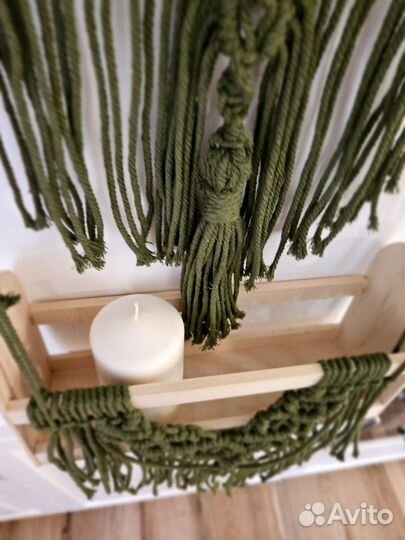 Макраме панно-полочка