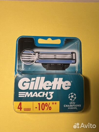 Лезвия мужские Gillett mach3 (мак3 ) 4 шт ориг