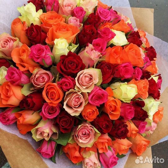 Розы микс 101 51 35 доставка букетов