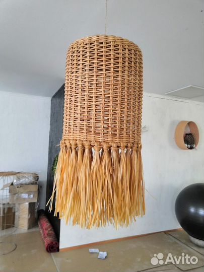 Люстры плетеные потолочные абажуры