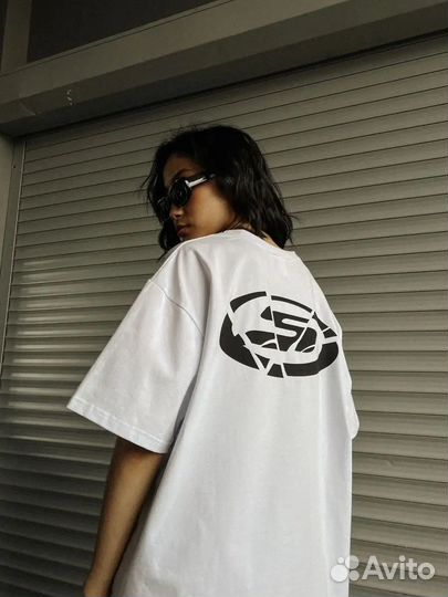 Футболка хлопковая оверсайз с принтом