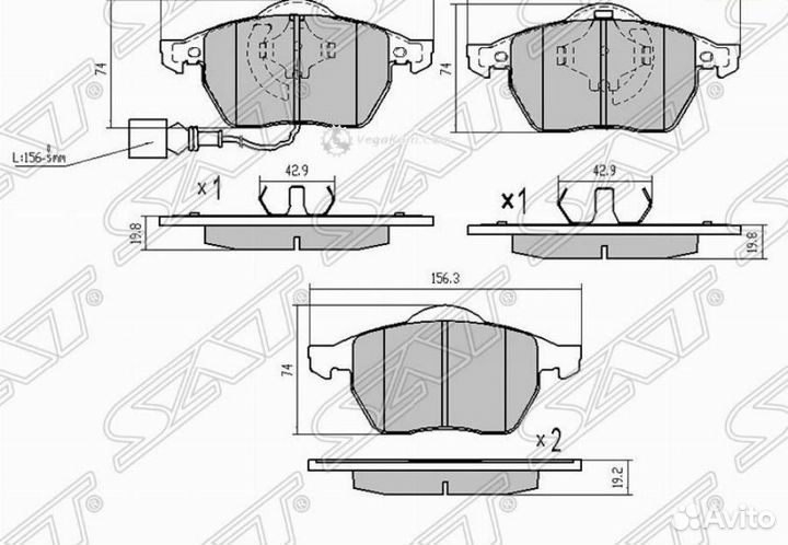 Колодки передние Audi A3 TT Skoda Octavia VW New Beetle ST1J0698151M