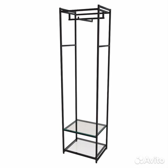 Стеллаж для одежды aс2260-08-Ч со стеклом 220х60х4