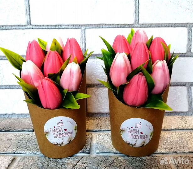 Букет тюльпанов из мыла ручной работы