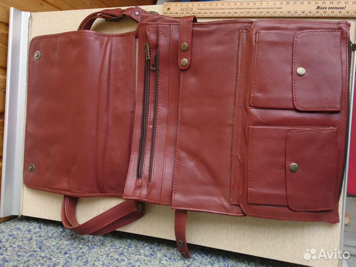 Кожаная Сумка-портфель женская