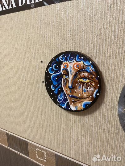 Картина акрилом, 20 см диаметром на подрамнике