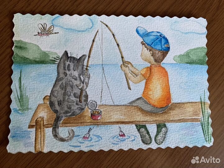 Акварельные открытки ручной работы на заказ