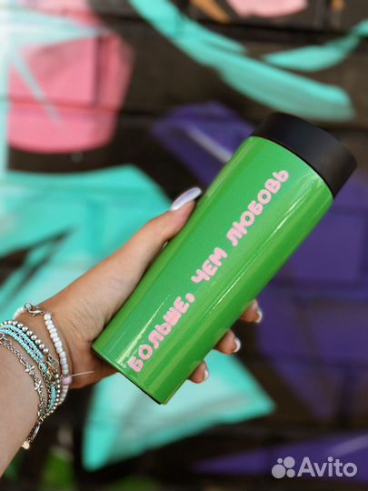 Термокружка ручная роспись 380мл нержавейка