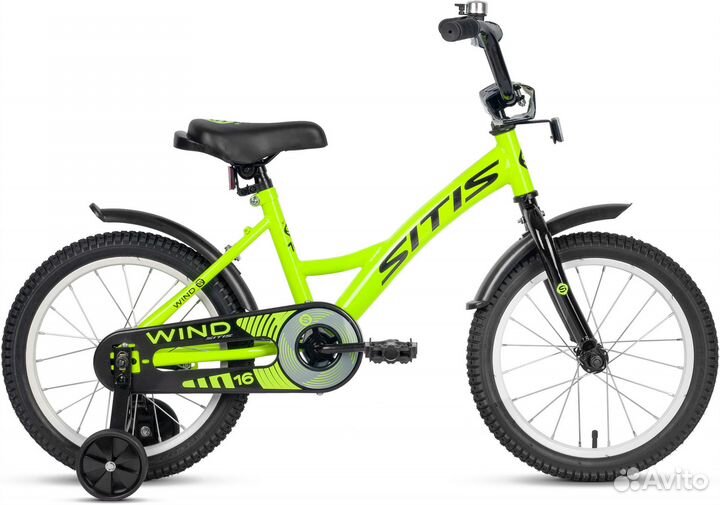 Велосипед sitis wind 16 (2023) Green-Black Soc29