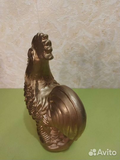 Петух золотой гипсовый-копилка