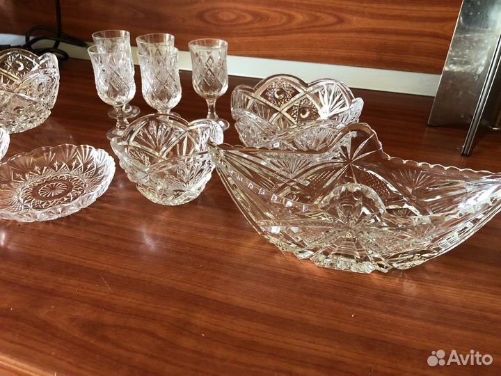 Хрусталь салатник рюмки блюдца