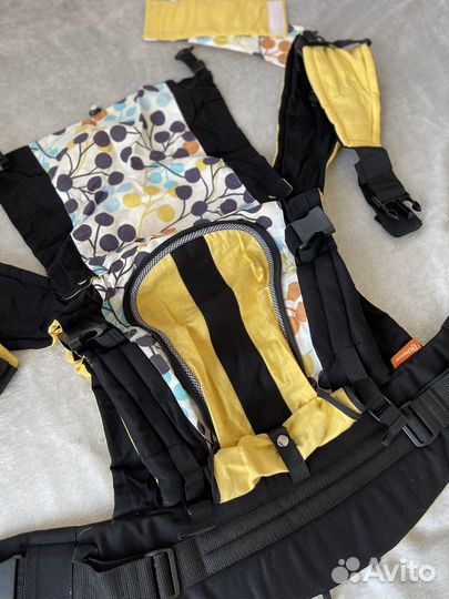 Эргорюкзак универсал Веточки черный/горчица