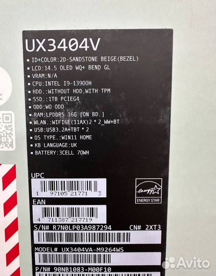 Asus Zenbook 14 oled UX3404VA-M9264WS