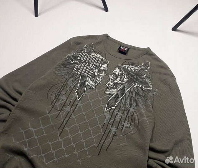 Лонгслив вафельный mma elite tapout mps affliction