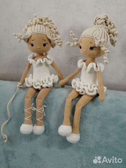 Игрушка вязаная кукла балерина на заказ