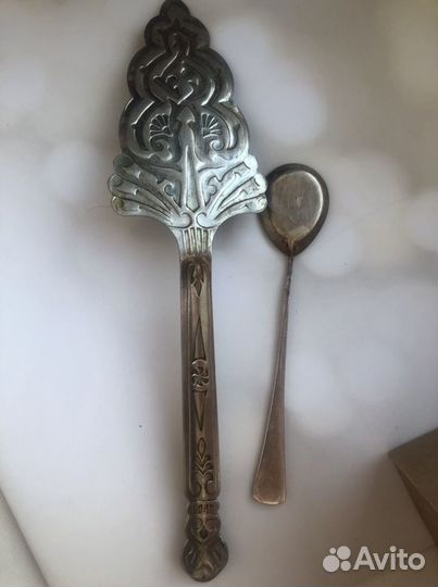 Лопатка для торта СССР и винтажная ложка