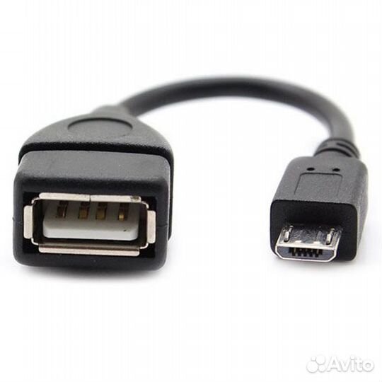 Кабель OTG microUSB 15cm (black)