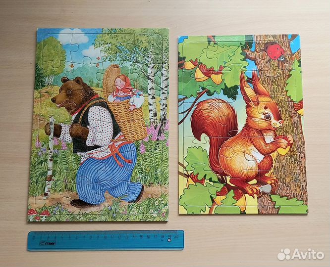 Пазлы детские дерево, картон