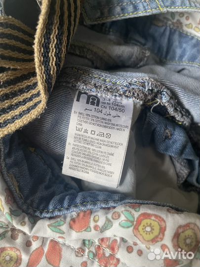 Джинсы для девочки 104 mothercare