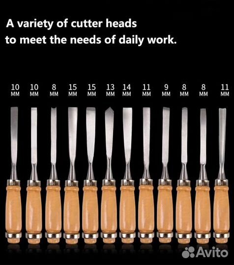 Набор инструментов, стамески, долото. Коллекция