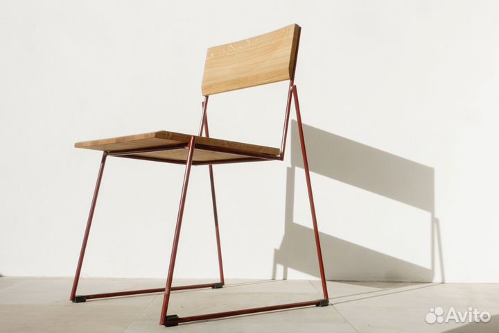 Дизайнерский стул из массива дуба и металла 10 2