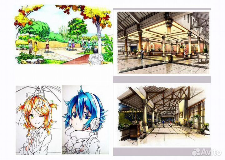 Маркеры Набор фломастеров для скетчинга 12 шт