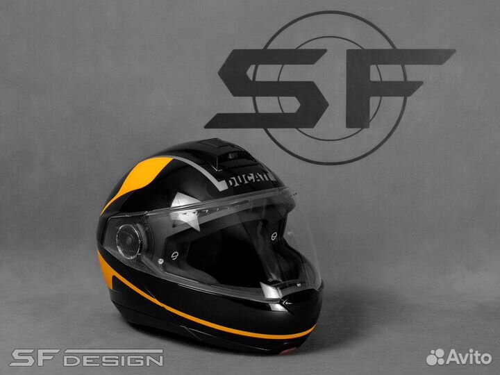 Шлем для Ducati Scrambler Gold Bull Black Notes