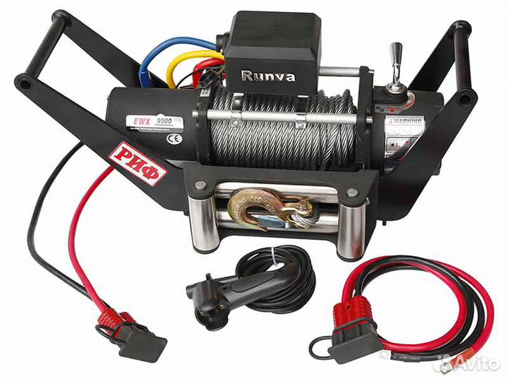 Лебёдка переносная риф 9500 c площадкой в квадрат