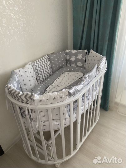 Бортики-подушки в кроватку и кокон-гнездышко